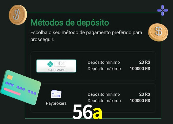 O cassino 56a oferece uma grande variedade de métodos de pagamento